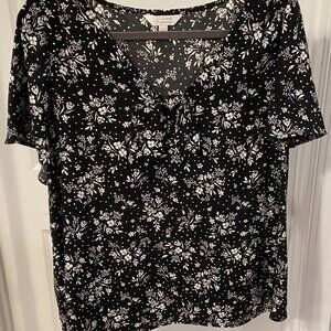 Lauren Conrad Flutter Sleeve V-Neck Blouse with Bow
